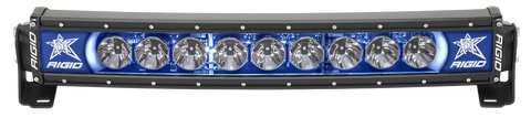 20 Inch LED Light Bar Single Row Curved Blue Backlight Radiance Plus RIGID Industries