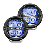 360-Series 4 Inch Led Off-Road Spot Beam Blue Backlight Pair RIGID Industries
