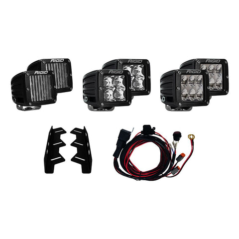 17-20 Ford Raptor Fog Light Kit Includes Mounts and 6 D-Series RIGID Industries