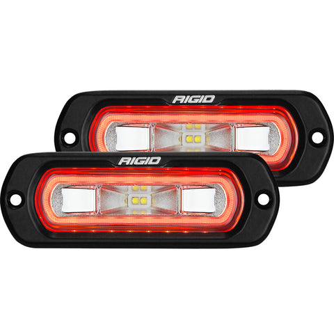 SR-L Series Off-Road Spreader Pod 3 Wire Flush Mount With Amber Halo Pair RIGID Industries