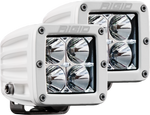 Hybrid Flood Surface Mount White Housing Pair D-Series Pro RIGID Industries