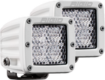Hybrid Diffused Surface Mount White Housing Pair D-Series Pro RIGID Industries