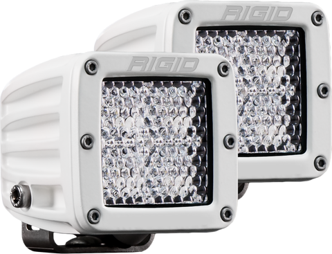 Hybrid Diffused Surface Mount White Housing Pair D-Series Pro RIGID Industries