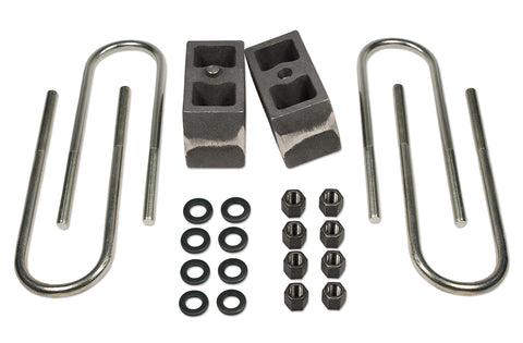 4 Inch Rear Block & U-Bolt Kit 99-16 Ford F250/F350 4WD with Factory Overloads Tapered Tuff Country