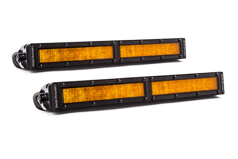 12 Inch LED Light Bar  Single Row Straight Amber Wide Pair Stage Series Diode Dynamics